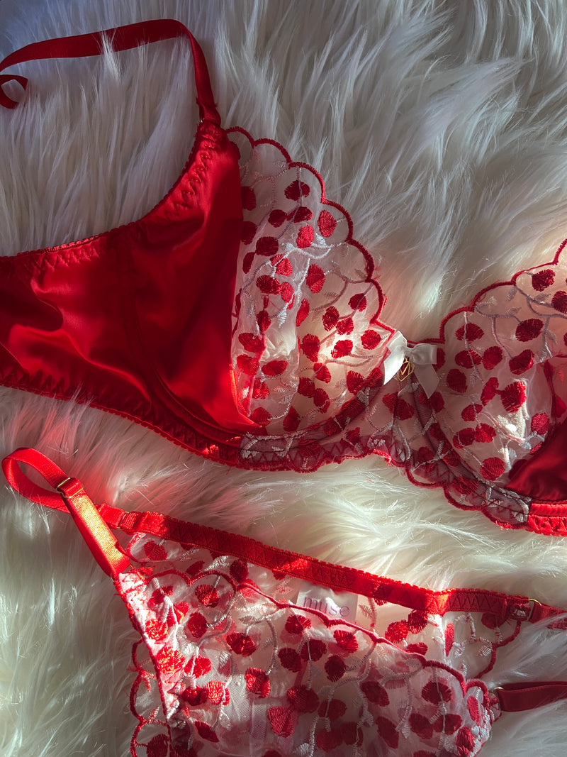 Cherry Lace Dessous-Set