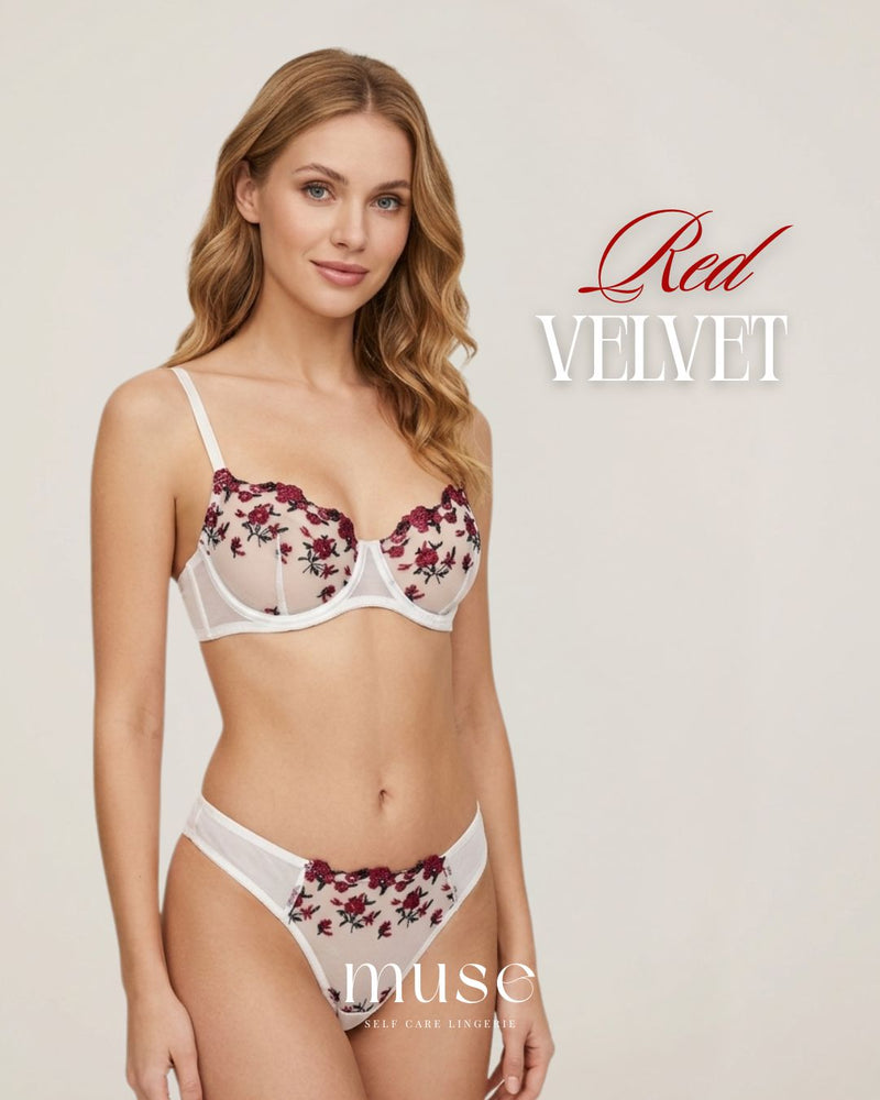 Red Velvet Dessous-Set